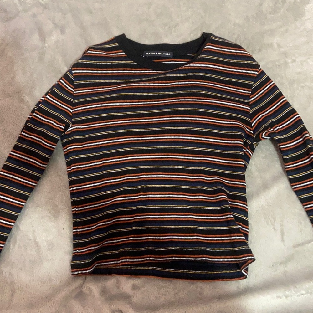 Striped long sleeve top